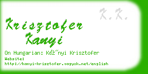 krisztofer kanyi business card